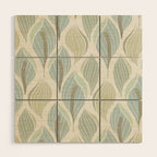 Minimalistic flow Peace lily soft green pattern Wood Wall Art Gallery Image 1