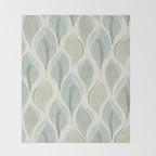 Minimalistic flow Peace lily soft green pattern Throw Blanket Gallery Image 2