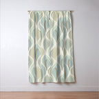 Minimalistic flow Peace lily soft green pattern Window Curtain Gallery Image 3