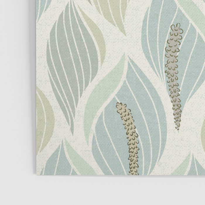 Minimalistic flow Peace lily soft green pattern Poster Gallery Image 3