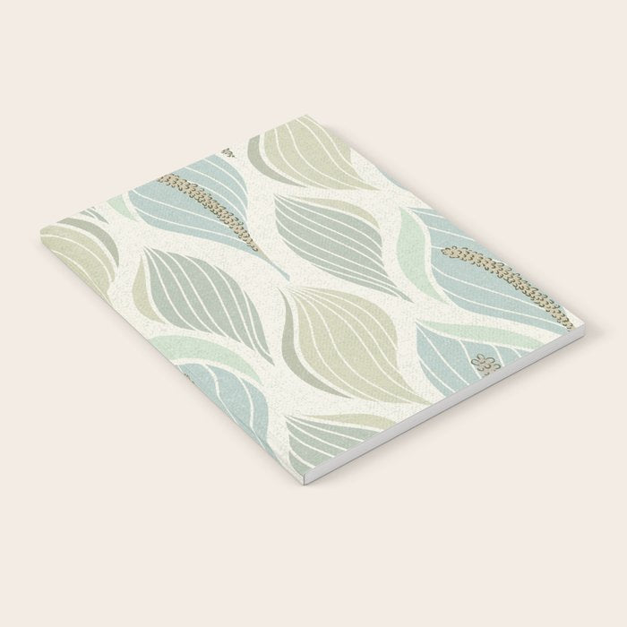 Minimalistic flow Peace lily soft green pattern Notebook Gallery Image 1