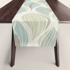 Minimalistic flow Peace lily soft green pattern Table Runner Gallery Image 1