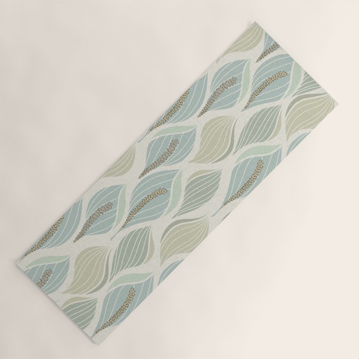 Minimalistic flow Peace lily soft green pattern Yoga Mat Gallery Image 1