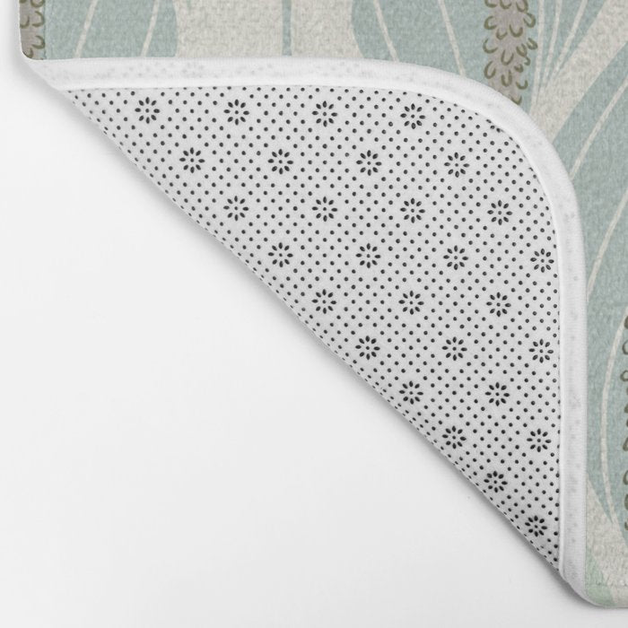 Minimalistic flow Peace lily soft green pattern Bath Mat Gallery Image 2