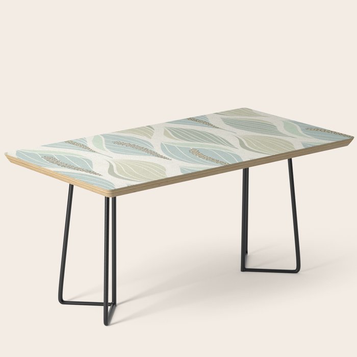 Minimalistic flow Peace lily soft green pattern Coffee Table Gallery Image 1