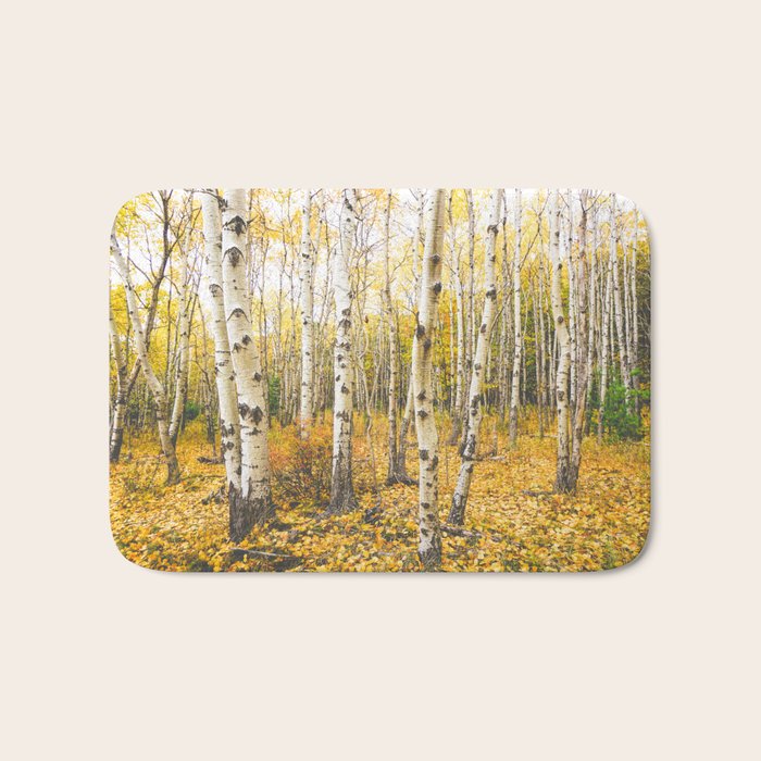 Autumn Birch Forest Bath Mat Gallery Image 1