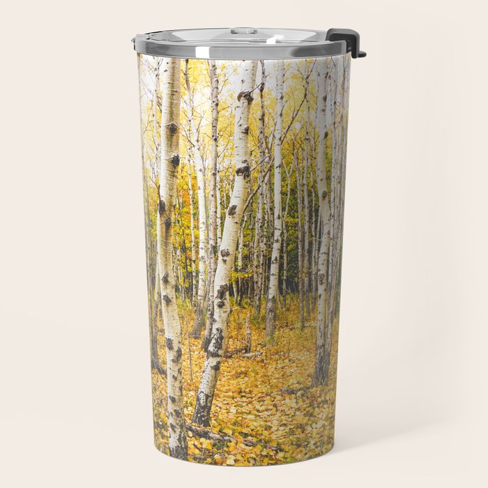 Autumn Birch Forest Travel Mug Gallery Image 2