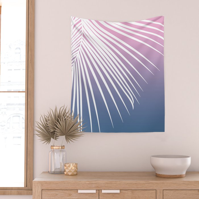 Pastel Palm 01 Wall Tapestry Gallery Image 2