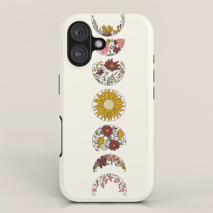 Floral Phases of the Moon iPhone Case Gallery Image 1