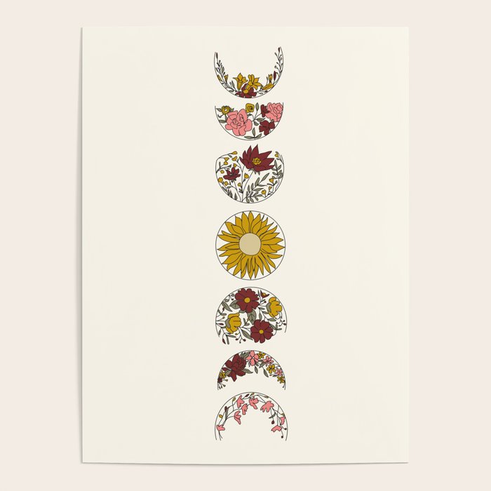 Floral Phases of the Moon Poster Gallery Image 4