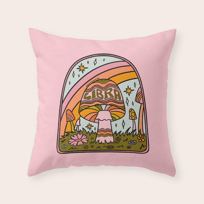 Libra Mushroom Throw Pillow Gallery Image 1