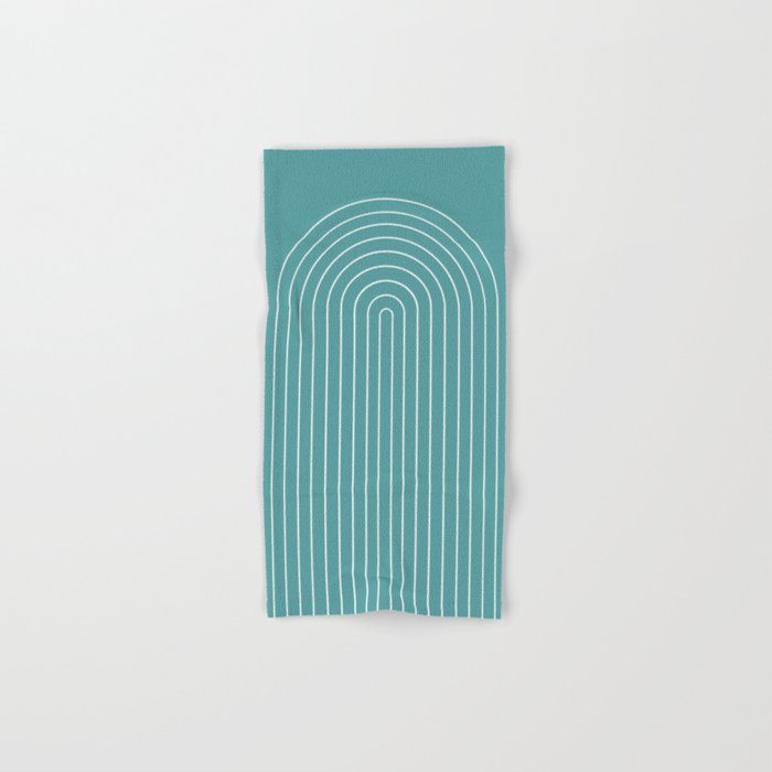 Minimal Arch XXIV Beachy Teal Modern Geometric Lines Bath Towel Gallery Image 1