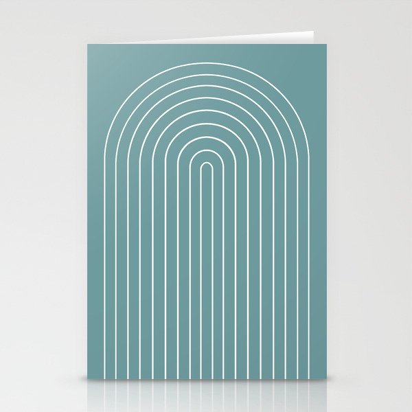 Minimal Arch XXIV Beachy Teal Modern Geometric Lines Stationery Card Gallery Image 1