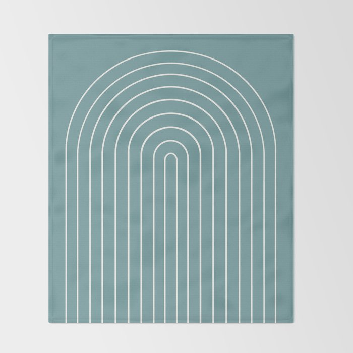 Minimal Arch XXIV Beachy Teal Modern Geometric Lines Throw Blanket Gallery Image 2