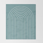 Minimal Arch XXIV Beachy Teal Modern Geometric Lines Throw Blanket Gallery Image 2