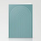 Minimal Arch XXIV Beachy Teal Modern Geometric Lines Stationery Card Gallery Image 2