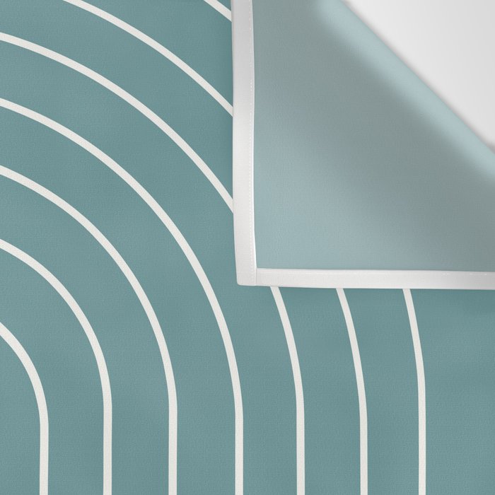Minimal Arch XXIV Beachy Teal Modern Geometric Lines Wall Tapestry Gallery Image 3
