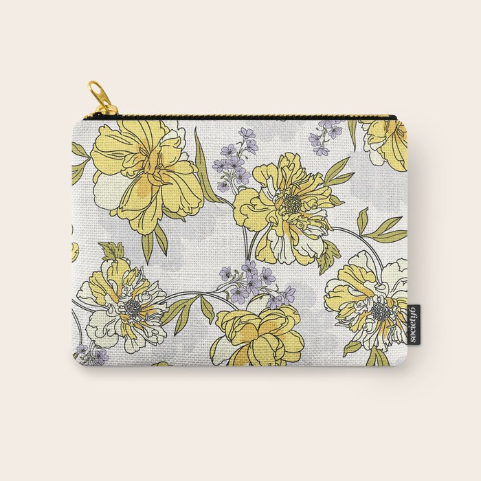 Luxurious pattern with yellow flowers Carry All Pouch Gallery Image 1