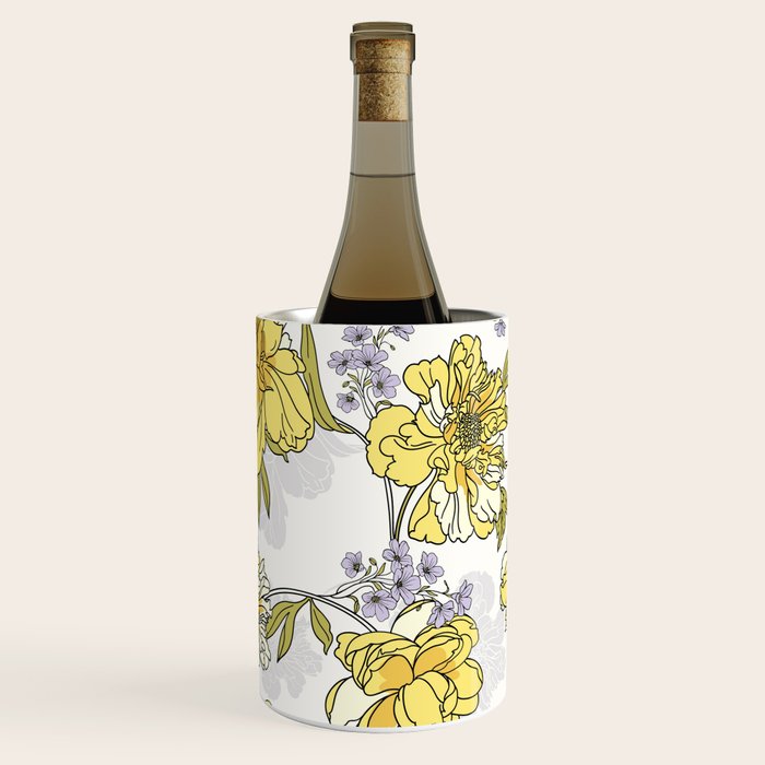 Luxurious pattern with yellow flowers Wine Chiller Gallery Image 1