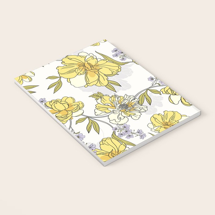 Luxurious pattern with yellow flowers Notebook Gallery Image 3