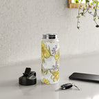 Luxurious pattern with yellow flowers Water Bottle Gallery Image 4