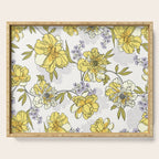 Luxurious pattern with yellow flowers Serving Tray Gallery Image 1