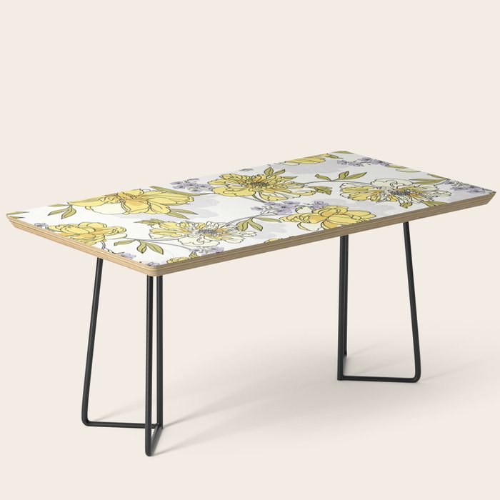 Luxurious pattern with yellow flowers Coffee Table Gallery Image 1