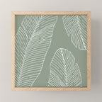 Line Drawing, Green, Palms Print, Boho Wall Art Mini Art Print Gallery Image 1