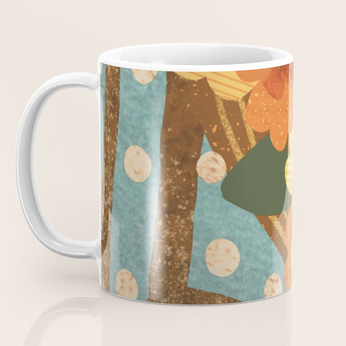 Turquoise Floral Coffee Mug Gallery Image 3