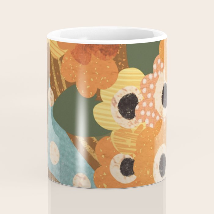 Turquoise Floral Coffee Mug Gallery Image 4