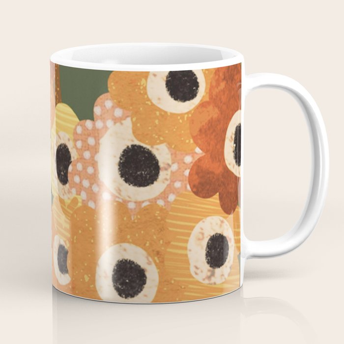 Turquoise Floral Coffee Mug Gallery Image 1