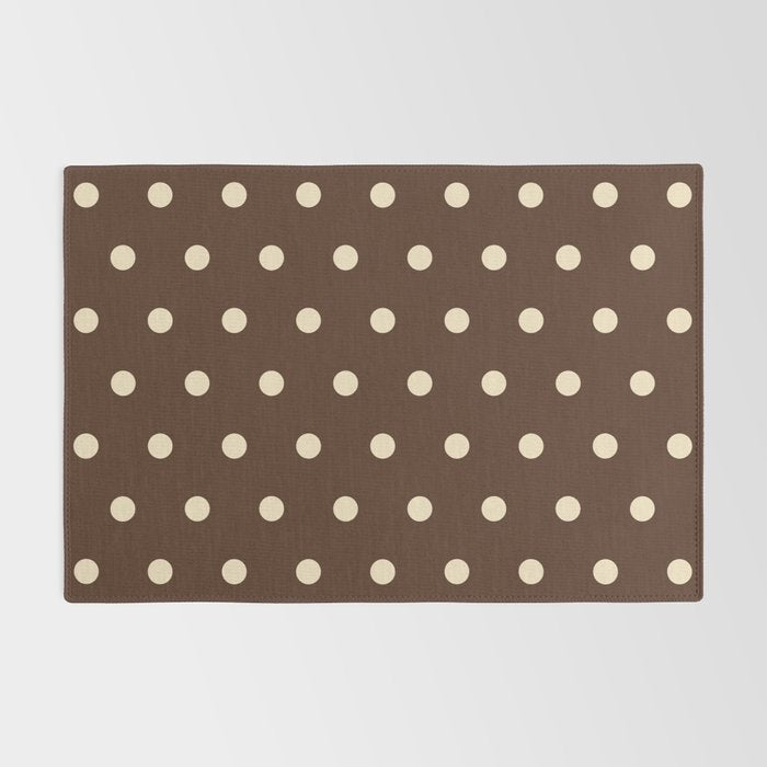Vintage polka dots baroque brown & cream Rug Gallery Image 2
