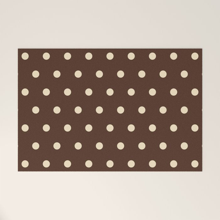 Vintage polka dots baroque brown & cream Welcome Mat Gallery Image 1