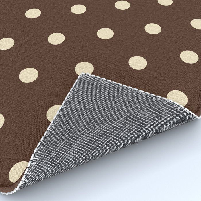 Vintage polka dots baroque brown & cream Rug Gallery Image 4