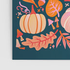 Pumpkin Confetti - Peach on Teal Poster Gallery Image 3