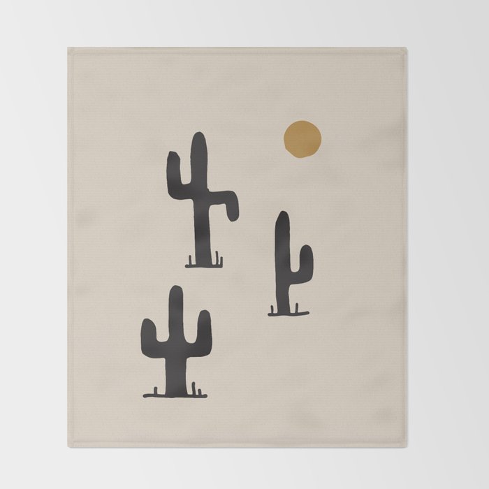 saguaro silent disco Throw Blanket Gallery Image 2