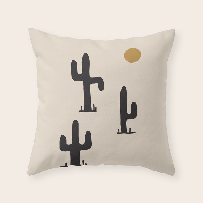 saguaro silent disco Throw Pillow Gallery Image 1