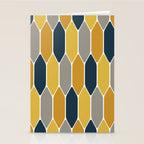 Long Honeycomb Geometric Pattern in Mustard Yellow, Navy Blue, Gray, and White Stationery Card Gallery Image 2