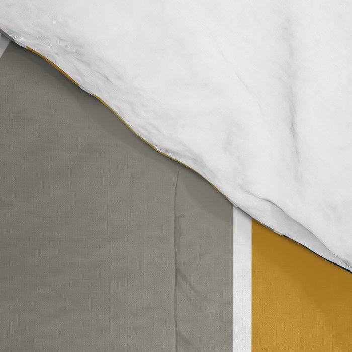 Long Honeycomb Geometric Pattern in Mustard Yellow, Navy Blue, Gray, and White Comforter Gallery Image 4