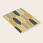 Long Honeycomb Geometric Pattern in Mustard Yellow, Navy Blue, Gray, and White Notebook Gallery Image 2