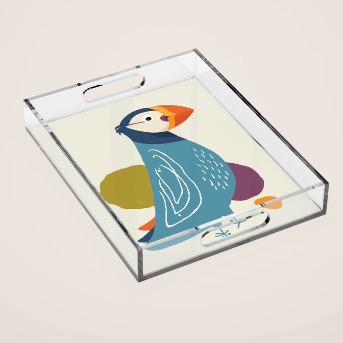 Quirky Atlantic Puffin Acrylic Tray Gallery Image 1