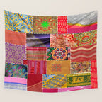 Boho Sari Patchwork Quilt Wall Tapestry Gallery Image 4