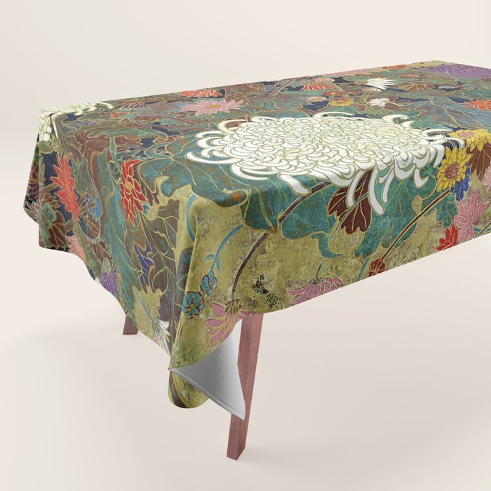 Vivid type flower Japanese painting Tablecloth Gallery Image 1