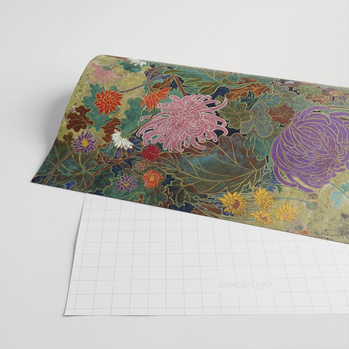 Vivid type flower Japanese painting Wrapping Paper Gallery Image 2