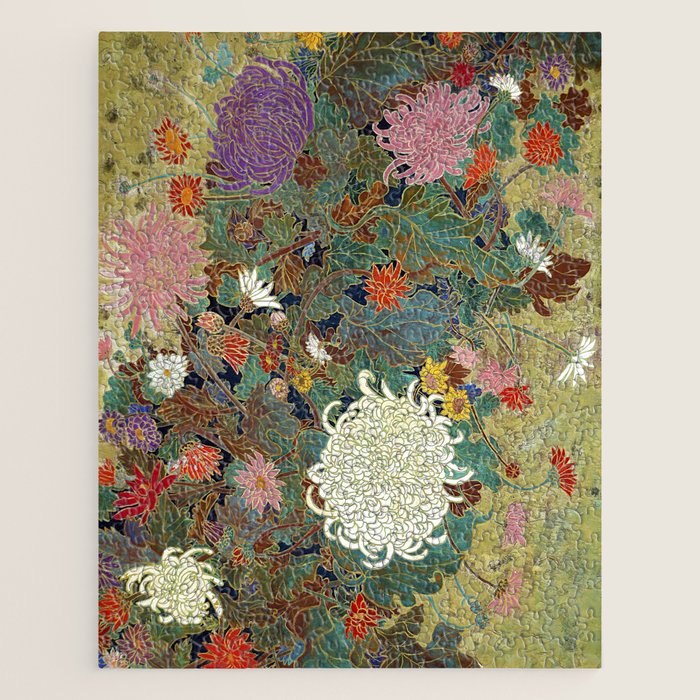 Vivid type flower Japanese painting Jigsaw Puzzle Gallery Image 1
