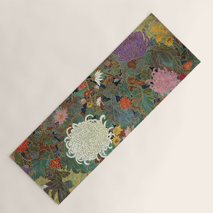 Vivid type flower Japanese painting Yoga Mat Gallery Image 1