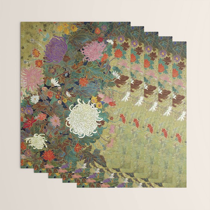Vivid type flower Japanese painting Wrapping Paper Gallery Image 3