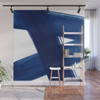 Indigo Abstract Brush Strokes | No. 4 Wall Mural Gallery Image 1