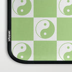 Yin Yang Checker in Green and White Laptop Sleeve Gallery Image 3