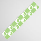 Yin Yang Checker in Green and White Table Runner Gallery Image 3